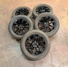 Load image into Gallery viewer, Set of 5 Used '07-'26 Jeep Wrangler Black 20" Wheels 275/55R20 Bridgestone HL LT
