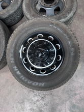 Load image into Gallery viewer, OEM '19-'26 RAM 3500 Dually 17" Used Night Edition Black Wheels on 235/80R17 LT
