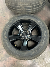 Load image into Gallery viewer, Set of 4 Used 20" Black '19-'26 RAM 1500 OEM Wheels 275/55R20 Bridgestone H/L LT
