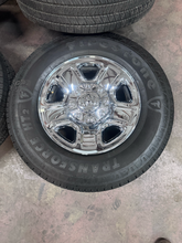 Load image into Gallery viewer, OEM '05-'26 RAM 2500 Steel Used Chrome Clad Wheels on 275/70R18 Firestone HT2 LT
