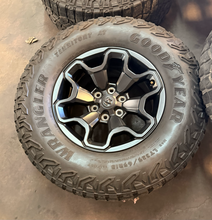 Load image into Gallery viewer, Set of Used '19-'26 RAM 1500 TRX Black OEM Wheels 325/65R18 Goodyear AT Tires LT
