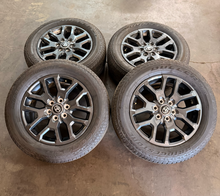 Load image into Gallery viewer, Set of OEM Takeoff '22-'26 Toyota Tundra Dark Charcoal Rims 265/60R20 Tires LT

