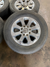 Load image into Gallery viewer, OEM '05-'26 RAM 2500 20" Polished Used Wheels on 285/60R20 Michelin Defender LT
