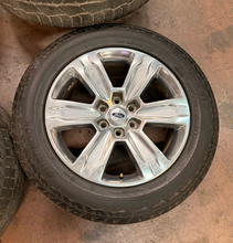 Load image into Gallery viewer, Set of 4 Used 20" '05-'26 Ford F150 Polished OEM Wheels 275/55R20 Hankook AT2 LT
