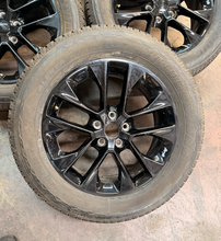 Load image into Gallery viewer, Set of 5 Used '07-'26 Jeep Wrangler Black 20" Wheels 275/55R20 Bridgestone HL LT
