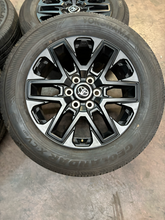Load image into Gallery viewer, Set of OEM Takeoff 20" Black '22-'26 Toyota Tundra Wheels 265/60R20 Yokohama LT
