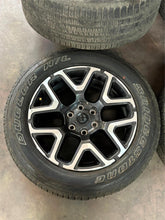 Load image into Gallery viewer, Set of Used &#39;19-&#39;25 RAM 1500 Charcoal Machined Rims on 275/55R20 Bridgestone LT
