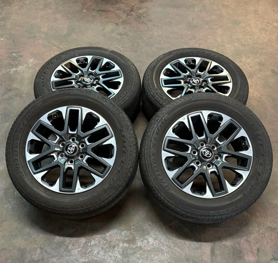 Set of 4 Used '22-'25 OEM Toyota Tundra Limited OEM Wheels on 265/60R20 Tires LT