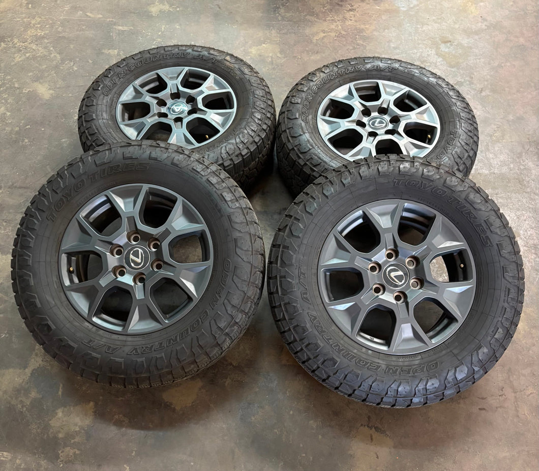 Set of 4 Used '24-'25 Lexus GX550 Overtrail+ Wheels Toyo AT3 265/70R18 Tires LT
