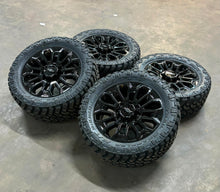 Load image into Gallery viewer, Set of 4 22&quot; Black &#39;11-&#39;25 Chevy 2500 3500 Rims on 35/12.50R22 Trail Grappler MT
