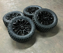 Load image into Gallery viewer, Set of 4 22&quot; Black &#39;11-&#39;25 Chevy 2500 3500 Rims on 35/12.50R22 Trail Grappler MT
