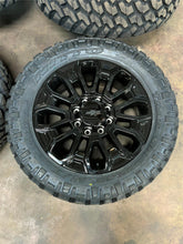 Load image into Gallery viewer, Set of 4 22&quot; Black &#39;11-&#39;25 Chevy 2500 3500 Rims on 35/12.50R22 Trail Grappler MT
