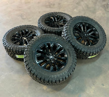 Load image into Gallery viewer, Set of 4 &#39;05-&#39;25 Ford F150 20&quot; Gloss Black Rims on 35/12.50R20 Kenda Klever RT F
