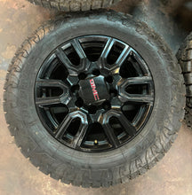 Load image into Gallery viewer, Set of Four Used &#39;11-&#39;25 GMC Sierra 2500 3500 Black Wheels 275/65R20 Toyo AT3 LT
