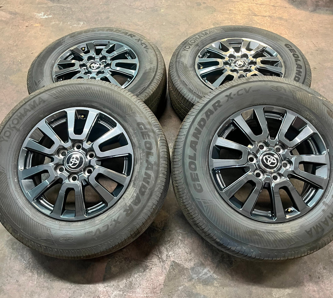 Set of 4 Used Takeoff '22-'25 Tundra Land Cruiser Rims 245/70R18 Yokohama XCV LT