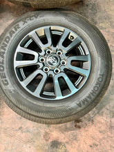Load image into Gallery viewer, Set of Used &#39;22-&#39;25 Tundra Land Cruiser OEM Wheels 245/70R18 Yokohama Tires LT

