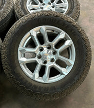 Load image into Gallery viewer, Set of Four Used OEM 18&quot; Chevy Silverado 1500 Wheels on 265/65R18 Goodyear AT LT
