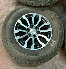 Load image into Gallery viewer, Set of 4 Used OEM &#39;00-&#39;24 GMC Sierra 1500 AT4 18&quot; Rims on 275/70R18 AT Tires LT
