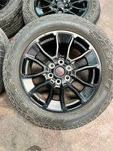 Load image into Gallery viewer, Set of 4 Used &#39;22-&#39;25 Toyota Tundra TRD Black 20&quot; Rims 265/60R20 Falken AT3W LT
