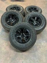 Load image into Gallery viewer, 17&quot; Set of 5 Used Gloss Black &#39;21-&#39;24 Ford Bronco Rims 315/70R17 Goodyear MT LT
