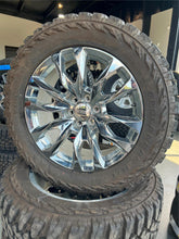 Load image into Gallery viewer, Set of Takeoff 22&quot; Chrome &#39;00-&#39;24 GMC Sierra Yukon Rims 35/12.50R22 Yokohama MT
