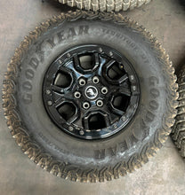 Load image into Gallery viewer, 17&quot; Set of Five Used Black &#39;21-&#39;24 Ford Bronco Rims on 315/70R17 Goodyear MT LT
