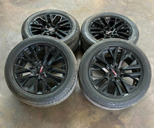 Load image into Gallery viewer, Set of 4 Used &#39;00-&#39;24 Sierra 1500 Tahoe Black Wheels on 275/50R22 Bridgestone LT
