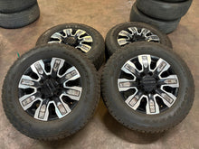 Load image into Gallery viewer, Set of 4 Used GM &#39;11-&#39;25 2500 3500 Denali Ultimate Rims 275/65R20 Goodyear AT LT
