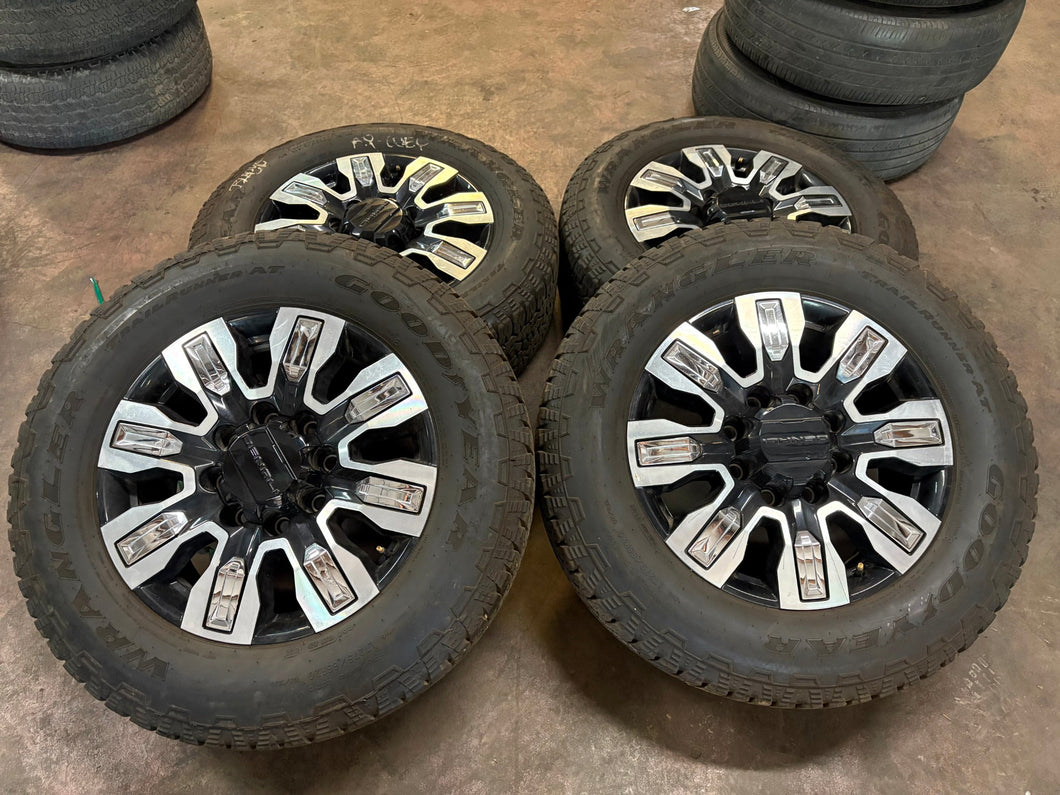 Set of 4 Used GM '11-'25 2500 3500 Denali Ultimate Rims 275/65R20 Goodyear AT LT