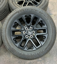 Load image into Gallery viewer, Set of OEM Takeoff &#39;22-&#39;24 Toyota Tundra Sequoia Black Wheels 265/60R20 Tires LT
