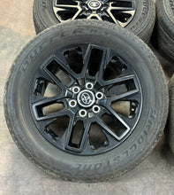 Load image into Gallery viewer, Set of OEM Takeoff &#39;22-&#39;24 Toyota Tundra Sequoia Black Wheels 265/60R20 Tires LT
