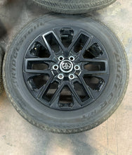 Load image into Gallery viewer, Set of OEM Takeoff &#39;22-&#39;24 Toyota Tundra Sequoia Black Wheels 265/60R20 Tires LT
