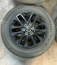 Load image into Gallery viewer, Set of OEM Takeoff &#39;22-&#39;24 Toyota Tundra Sequoia Black Wheels 265/60R20 Tires LT
