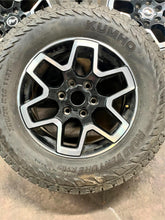 Load image into Gallery viewer, Set of Five Used 18&quot; &#39;21-&#39;25 Black &amp; Milled Ford Bronco Rims 255/70R18 Tires LT
