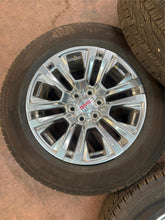 Load image into Gallery viewer, Set of 4 OEM 20&quot; Polished &#39;00-&#39;25 GMC Sierra 1500 Rims 275/60R20 Continental LT
