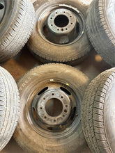 Load image into Gallery viewer, Set of 6 Used American Racing Baja 17&quot; Matte Black Rims 235/80R17 Nexen Tires LT
