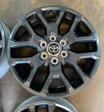 Load image into Gallery viewer, Set of 4 OEM Takeoff &#39;22-&#39;25 Toyota Tundra 20&quot; Dark Charcoal Wheels Free Ship LT
