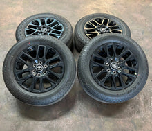 Load image into Gallery viewer, Set of 4 OEM Takeoff &#39;22-&#39;25 Toyota Tundra Sequoia Black Rims 265/60R20 Tires LT
