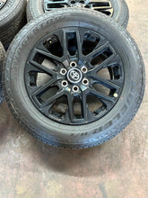 Load image into Gallery viewer, Set of 4 OEM Takeoff &#39;22-&#39;25 Toyota Tundra Sequoia Black Rims 265/60R20 Tires LT
