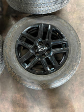 Load image into Gallery viewer, Set of Used &#39;00-&#39;25 Chevy Silverado 1500 Black Rims 275/60R20 Bridgestone AT LT
