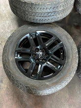 Load image into Gallery viewer, Set of Used &#39;00-&#39;25 Chevy Silverado 1500 Black Rims 275/60R20 Bridgestone AT LT
