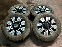 Load image into Gallery viewer, Set of Used &#39;11-&#39;25 Sierra 2500 3500 Denali Ultimate Rims 275/65R20 Goodyear LT
