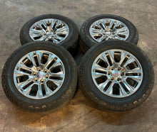 Load image into Gallery viewer, Set of 4 OEM 20&quot; Polished &#39;00-&#39;25 GMC Sierra 1500 Rims 275/60R20 Bridgestone LT

