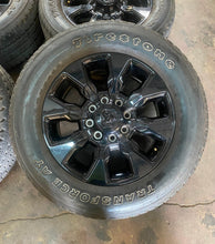 Load image into Gallery viewer, Set of Four Used 20&quot; Black &#39;05-&#39;24 RAM 2500 3500 Rims on 285/60R20 Firestone LT
