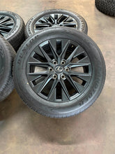 Load image into Gallery viewer, Set of 4 OEM Takeoff &#39;21-&#39;25 Lexus LX600 20&quot; Black Wheels on 265/55R20 Dunlop LT
