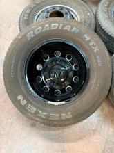 Load image into Gallery viewer, Set of Six Used OEM &#39;19-&#39;25 RAM 3500 Dually 17&quot; Black Wheels 235/80R17 Nexen LT
