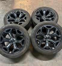 Load image into Gallery viewer, Set of Four Used Matte Black 22&quot; &#39;19-&#39;25 RAM 1500 Rims 285/45R22 Pirelli AS LT
