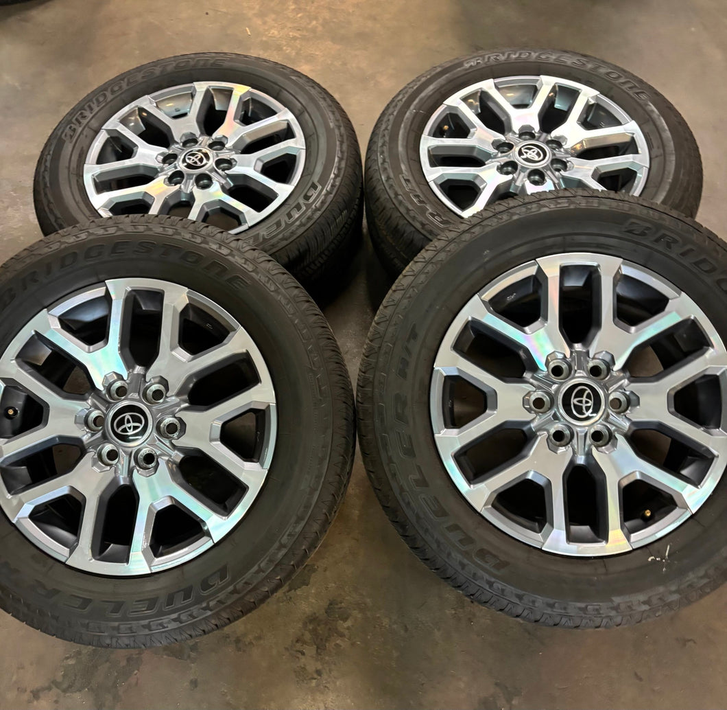 Set of Lightly Used '23-'25 Toyota Tundra Sequoia Rims 265/60R20 Bridgestone LT