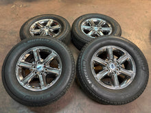Load image into Gallery viewer, Set of 4 Used &#39;05-&#39;25 Ford F150 18&quot; Chrome Wheels 10613 on 275/65R18 Michelin LT
