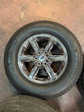 Load image into Gallery viewer, Set of 4 Used &#39;05-&#39;25 Ford F150 18&quot; Chrome Wheels 10613 on 275/65R18 Michelin LT

